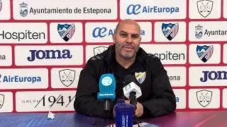 Francis Bravo, entrenador AT Malague&ntilde;o. Postpartido