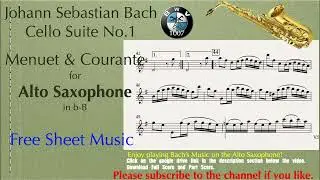 Bach:Cello Suite No.1 Menuet & Courante  Alto Saxophone Solo Free Sheet Music Download 06 rusticana