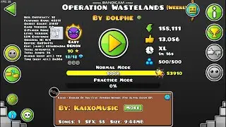 Operation Wastelands by Dolphe 100% without coins Geometry Dash Weekly Demon.
