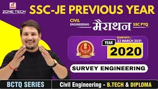 SSC JE Previous Year Question Paper 2020 (23-Mar-21) Civil Engineering - Survey | SSC JE 2022 BCTQ