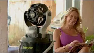 Sun Joe 24-Volt Rotating Fan with Misting Feature