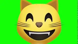 Emoji - Green Screen - Pantalla Verde || Grinning Cat Face With Smiling Eyes - Gato sonriendo
