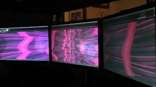 Winamp Milkdrop 2 Visualizations On 3 Monitors Without Eyefinity (Delain - 