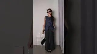blue vest and wide pants is the best combo!  #fitcheck #potd #fashion