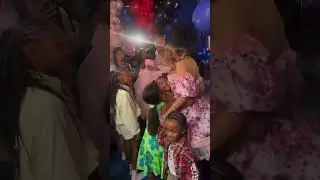 Cardi B,her three kids and family arriving at Wave & Blossom double themed birthday party in NYC.