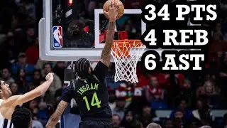 Brandon Ingram 34 PTS, 4 REB, 6 AST Highlights vs. Grizzlies (2023-24)