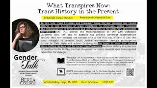 Gender Talk with Susan Stryker (September 16, 2020)