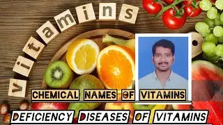 Vitamins, Chemical names of vitamins and Deficiency diseases of Vitamins