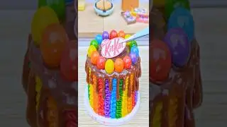 How To Make Miniature Rainbow Kitkat Cake