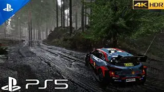 (PS5) HYUNDAI i20 - WRC 9 NEXT GEN RAIN REALISTIC GRAPHICS | WALES RALLY GAMEPLAY(4K HDR 60fps)
