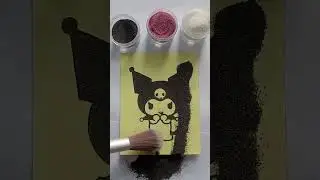Sand Painting Kuromi #coloringwithsand #kuromi #shorts