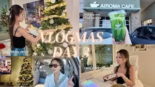 vlogmas day 3 ✨☃️ | x-mas tree decorating, fitness, trying a new matcha cafe🌱 + my new editing nook!