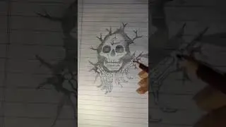 Skeleton Face Sketch ✏️🔥 | Stunning Realistic Skull Drawing #shorts