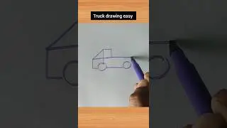 Truck drawing easy with number 4 #shorts