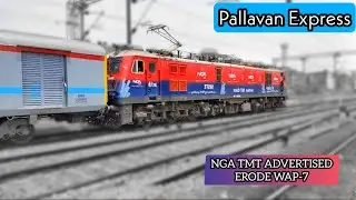 Rare! Pallavan Express with NGA TMT ADVERTISED ERODE WAP-7 | Amazing track sounds 😻🙉🔥 | SKRFRV | IR