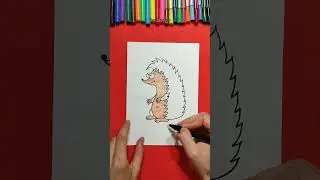 Simple drawing - hedgehog 🦔 #creative #ideas #simple #drawing #tutorial #animals #hedgehog