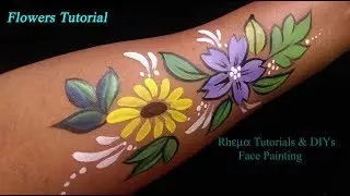 Face painting Tutorial / Hand painting/ Tattoo - Flowers