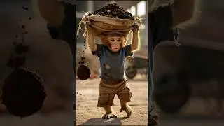 |poor baby monkey tio emotional story 😭 mini house 🏡| #trending #monkey #viral #short#emostional