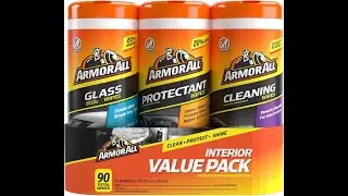 Armor All Protectant, Glass and Cleaning Wipes,Wipes for Car Interior and Car Exterior,30 Count Each