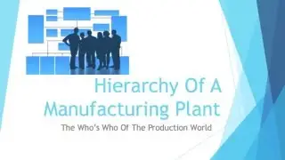 Beginning Engineers Hierarchy Of A Manufacturing Plant