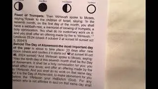 Behold Fall Moedim, Appointed Times by YAHavah