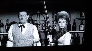 Miss Kitty stops a fight with a double barrel shotgun  -  Gunsmoke 1963 in episode 