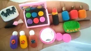 DIY  Make Polymer Clay Miniature Makeup Set.