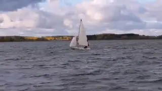 Laser II sailing single-handed, local lake