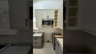 Work in progress... We are installing this IKEA kitchen with BODBYN off-white and grey cabinets