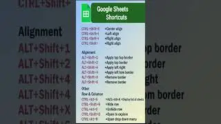 ⌨️ Google Sheets Shortcut Keys