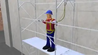 Animação demonstrativa de montagem Andaime Fachadeiro.