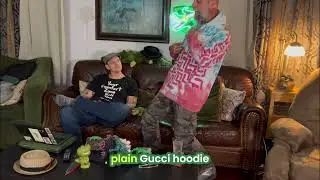 Gucci Hoodie Transformation, Trash To Treasure Artwork! #alligatorcouch #gucci #art #custom #l7