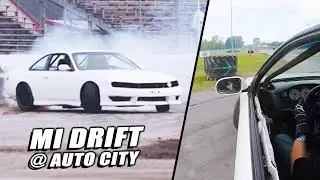 Onboard S14 at Auto City Speedway - MI Drift
