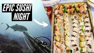 Selective SPEARFISHING in HAWAII & EPIC SUSHI while SAILING (Catch & Cook)