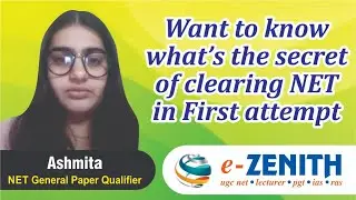 The secret of Clearing Net | Asmita | Net Qualifier | e-zenith | Jaipur best Hindi faculty | Net/Jrf