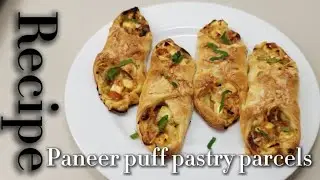 paneer puff pastry parcels recipe/ Cottage cheese parcels recipe/ Baked paneer parcels