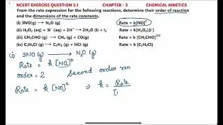 From the rate expression for the following reactions, determine their order of reaction and the&hellip;&hellip;