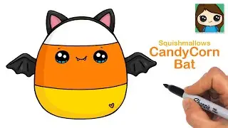 How to Draw Candy Corn Bat | Squishmallows Halloween Cute Art
