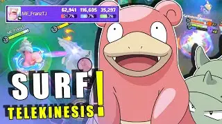 Slowbro Surf & Telekinesis So Annoying..! | Pokemon Unite