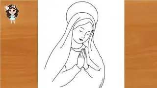 How to draw Mother Mary and Jesus easy step by step| simple art with rose| pencil sketch