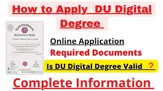 How to apply Du Digital Degree,  || Complete Information || University of Delhi 2022