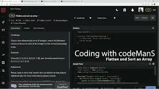 Codewars 7 kyu Flatten and Sort an Array JavaScript