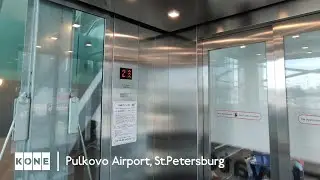Interesting KONE MonoSpace Full-Glass elevators - Pulkovo International Airport, St. Petersburg, RU