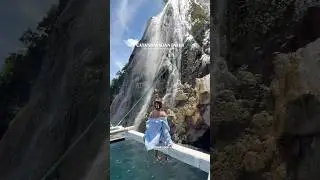 Catandayagan Falls&mdash;where the waterfall meets the sea 🌊✨ #travel #masbate #waterfall #shorts