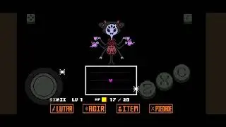 Batalha da Muffet em Undertale no celular (rota pacifista).