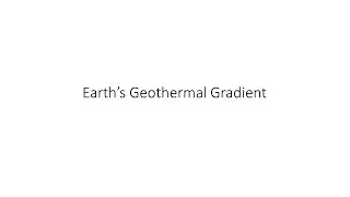 Earth's Geothermal Gradient