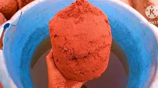 New extremely dusty soft melting red dirt crumble dry on floor+in water+ dipping 💯🤤