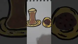 Tea cup with cookies 🍪 #cookies #tea #شاي #drawing #painting #art #simple #diy