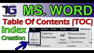 How to create #index. Table of contents #TOC