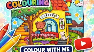 Cute Coffee Shop Colouring 🎨☕ | Relaxing Colour With Me | ASMR